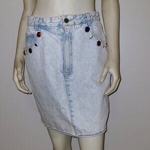 YES CLOTHING CO. 80s Acid Wash Skirt, Size 13